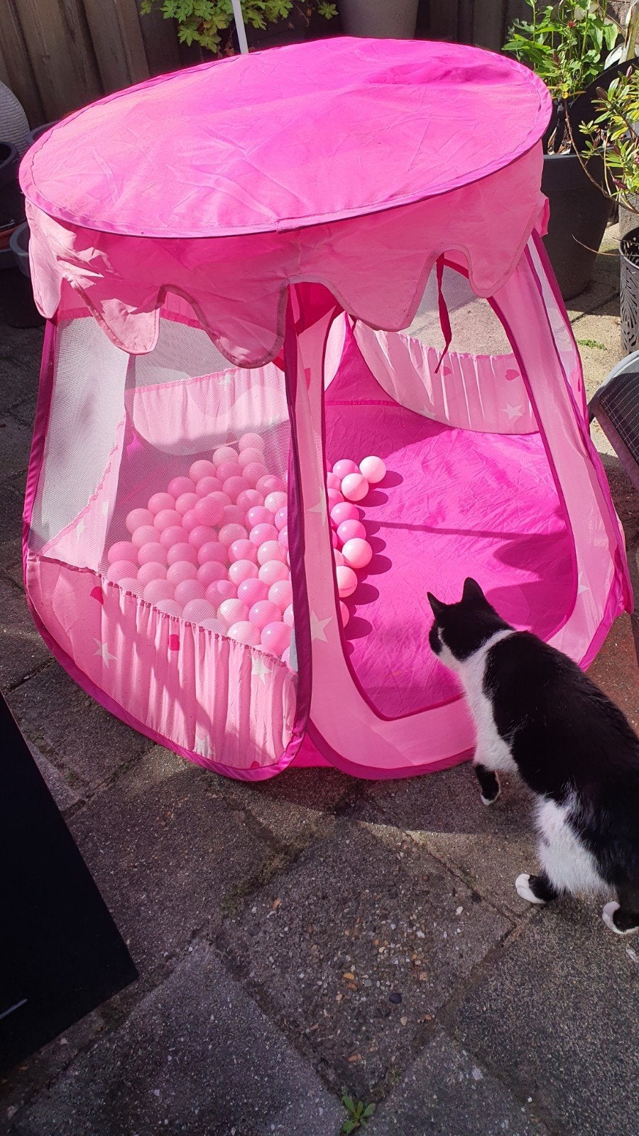 Roze speeltent met ballenbak voor kinderen, Ophalen of Verzenden, Gebruikt