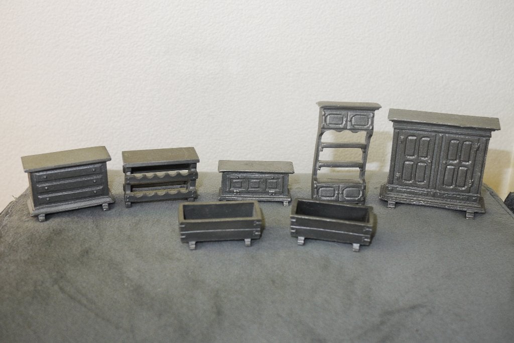 miniatuur tin huisraad 90 % tin engel 7 x, Ophalen of Verzenden