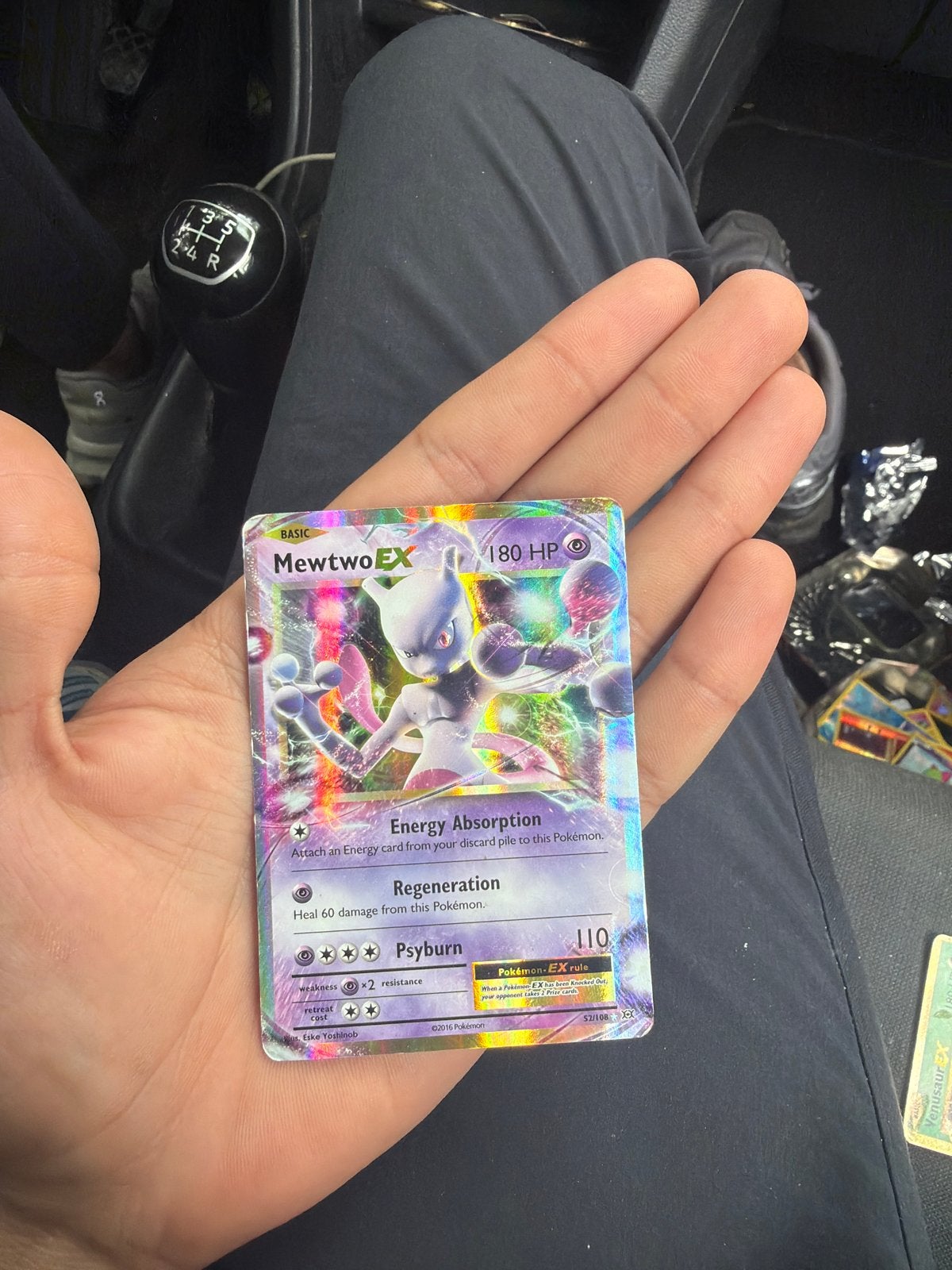 Mewtwo EX Pokémon kaart, Ophalen of Verzenden, Gebruikt, Losse kaart, Foil