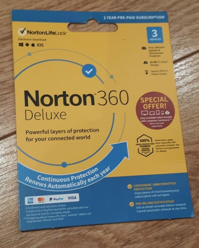 Norton 360 Security Deluxe 2026 +VPN! - 3 Apparaten - 1 Jaar, Computers en Software, Verzenden, Nieuw, Norton 360, MacOS
