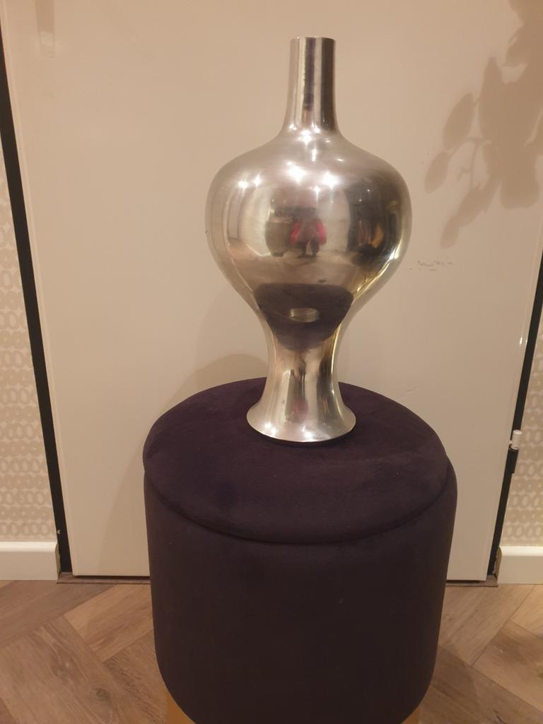 RVS designmodel bolvaas, Ophalen, Rond, Metaal, Minder dan 50 cm