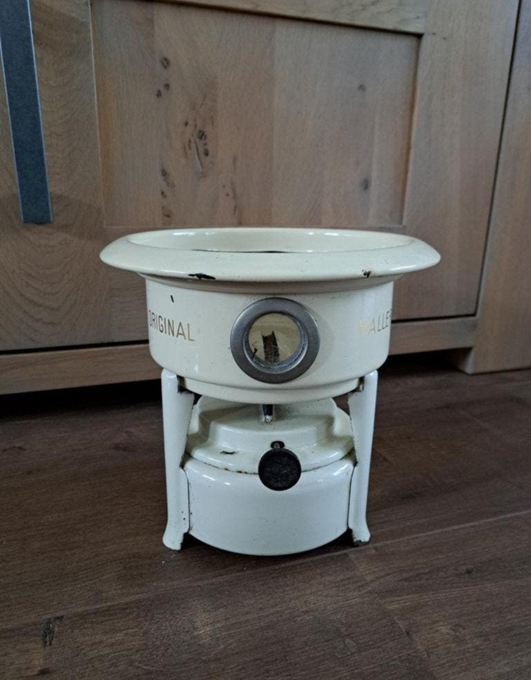 Vintage Original Haller petroleum brander opwarmen fondue, Antiek en Kunst, Ophalen of Verzenden