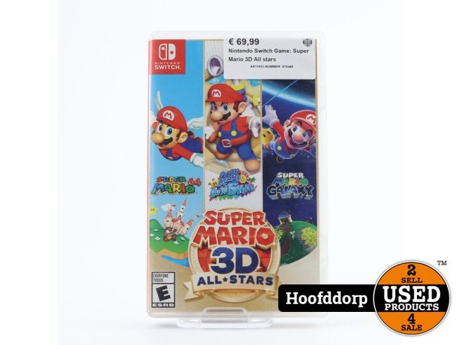 Nintendo Switch Game: Super Mario 3D All stars, Nintendo, Zo goed als nieuw, Support@nintendo.com, 11-1 Hokotate-cho, Kamitoba, Minami-ku
Kyoto 601-8501
Japan