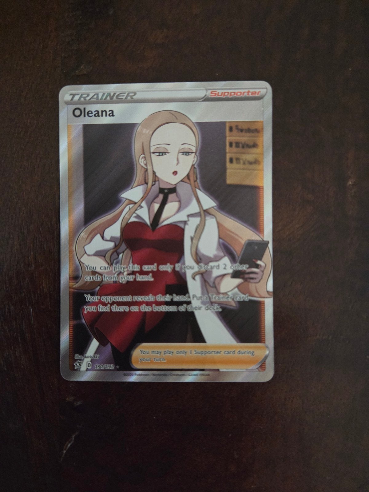 Pokemon Oleana RCL, Ophalen of Verzenden, Zo goed als nieuw, Losse kaart