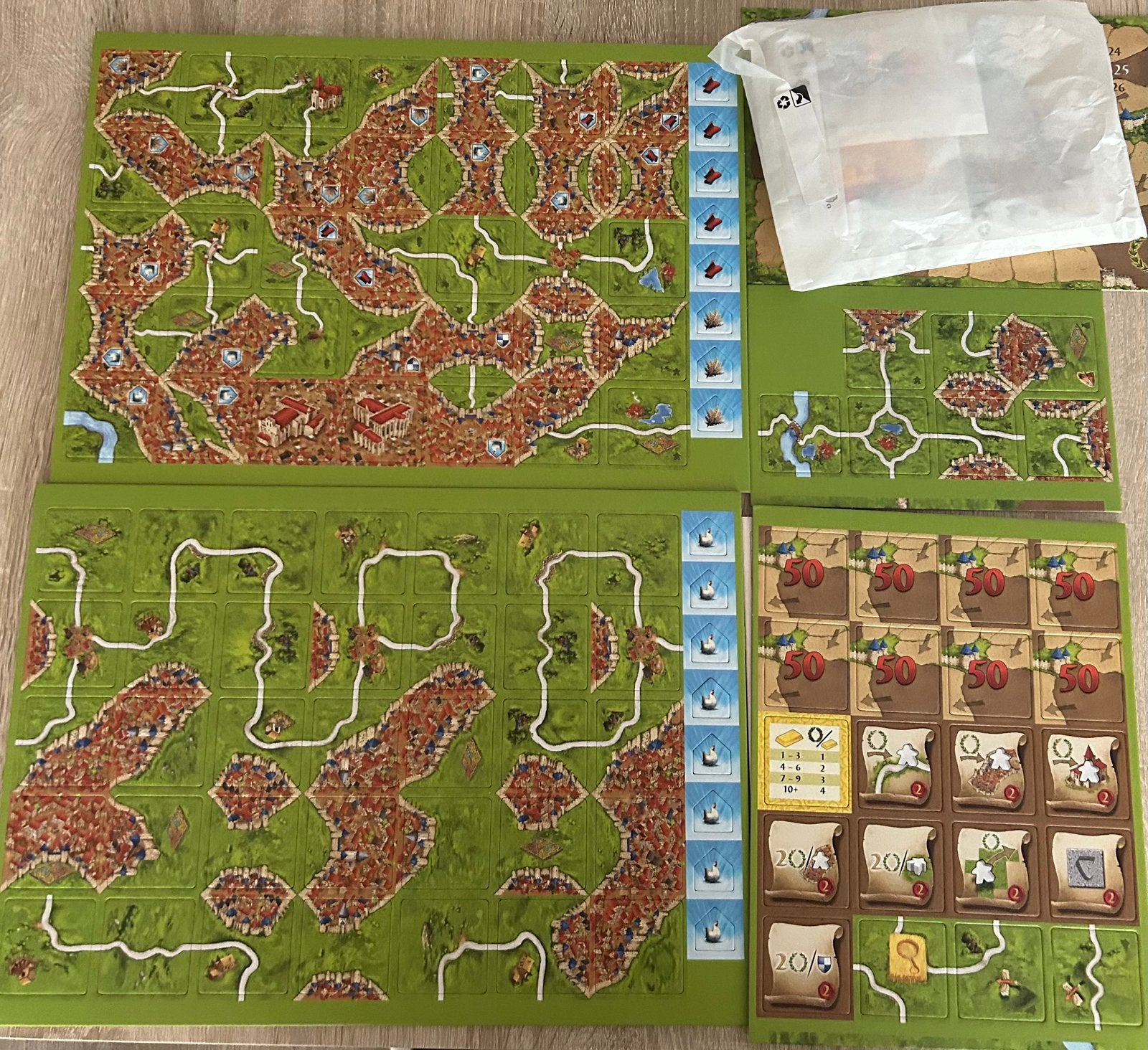 Carcassonne basisspel en 11 uitbreidingen, Hobby en Vrije tijd, Gezelschapsspellen | Bordspellen, Ophalen of Verzenden, Nieuw