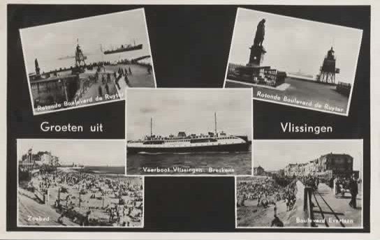 Vlissingen Groeten uit 5 luik, Verzenden, 1940 tot 1960, Ongelopen, Zeeland