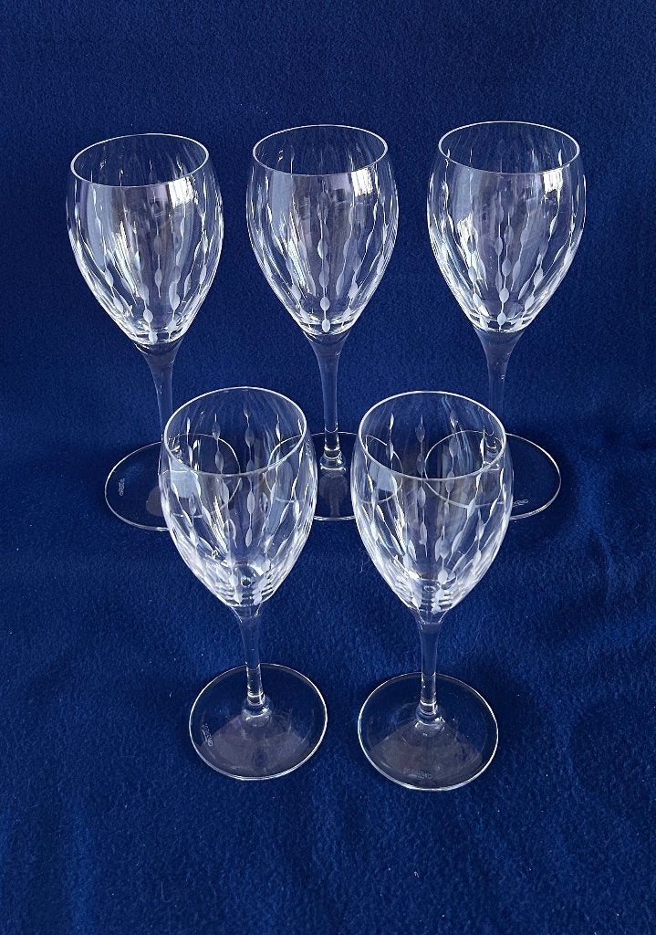 Vintage J.G. Durand 5 Kristallen Wijnglazen ca 1990, Antiek en Kunst, Ophalen