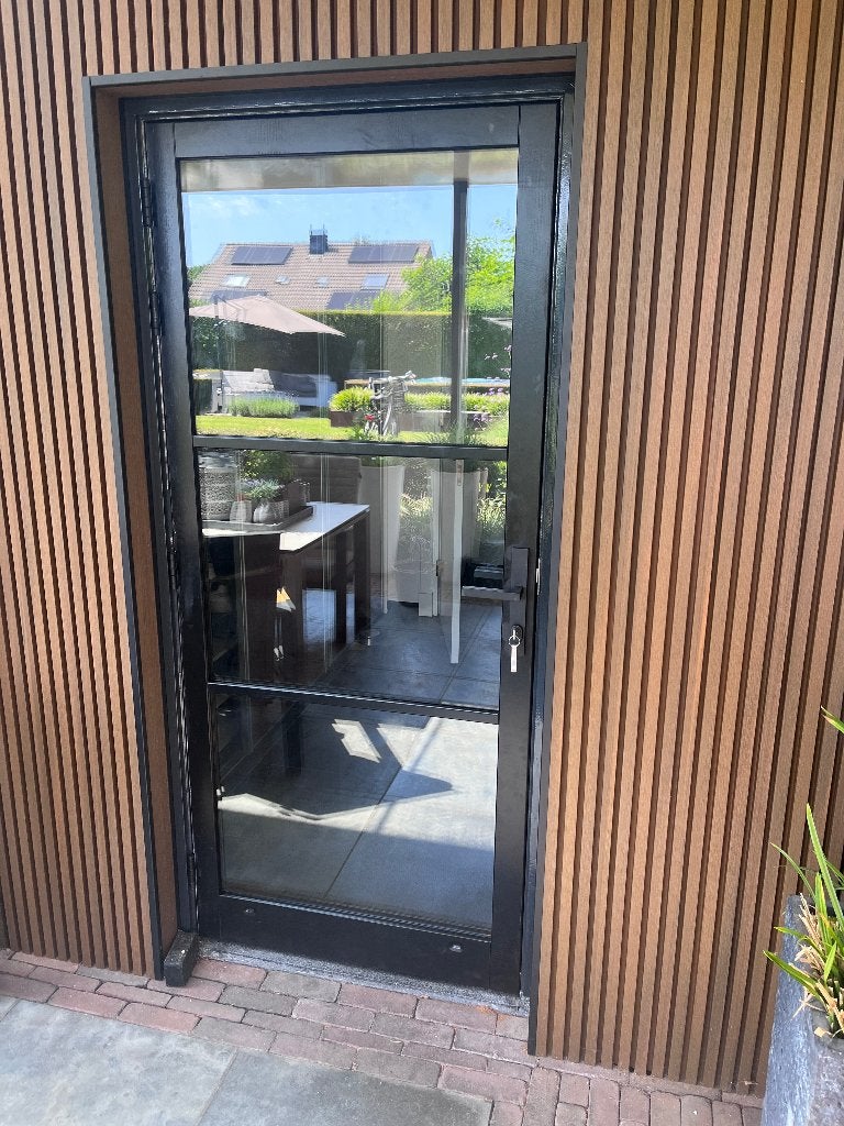 Moderne Buitendeur met driepunt sluiting en valdorpel, Ophalen, 80 tot 100 cm, Nieuw, Buitendeur