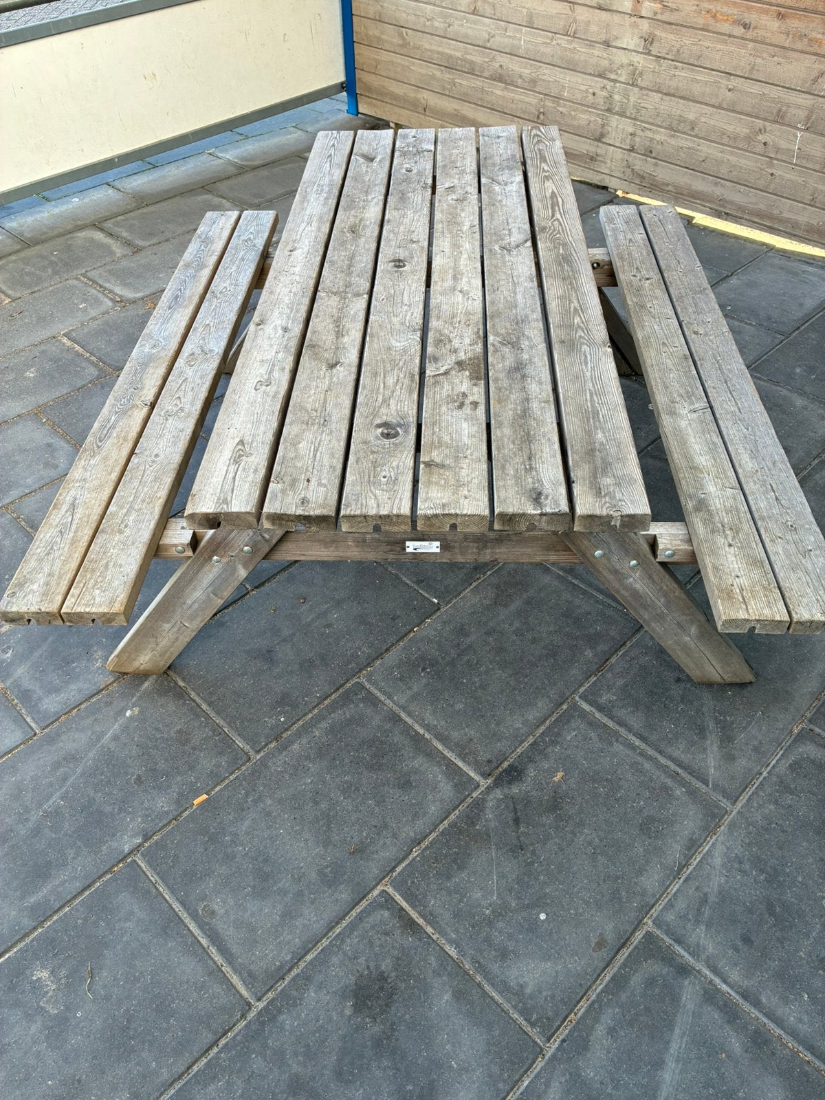 Picknicktafel, Tuin en Terras, Ophalen, Gebruikt, Rechthoekig, Hout