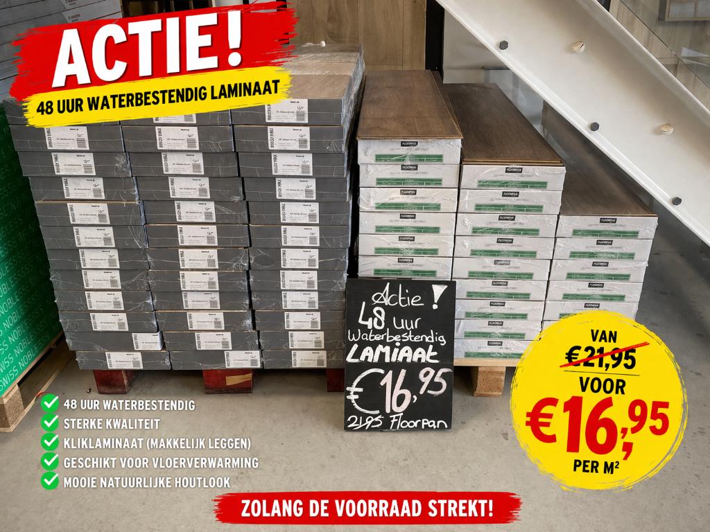 ACTIE!!! Waterbestendig laminaat/floorpan, Ophalen, Bruin, 75 m² of meer, Nieuw