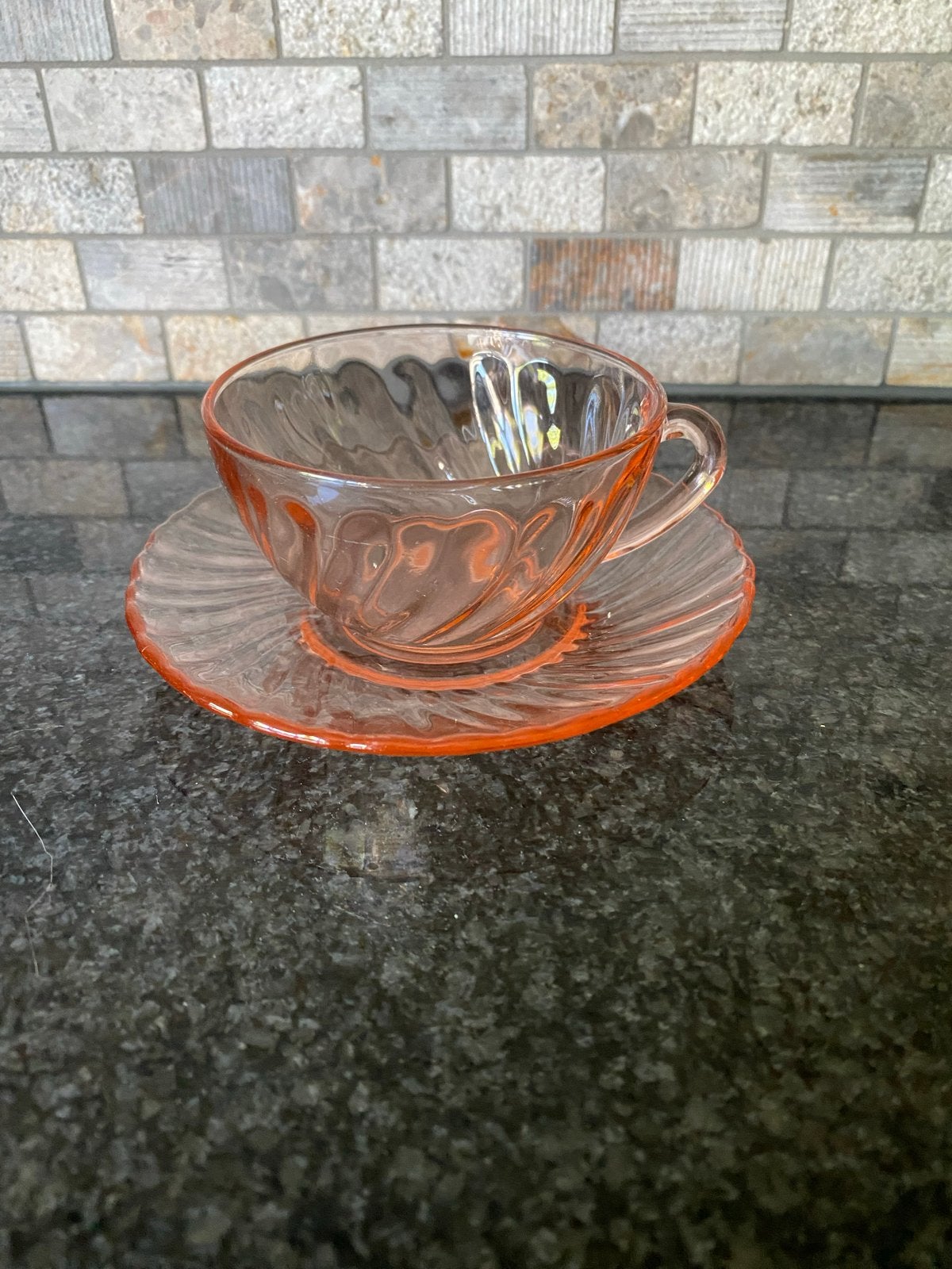 Vintage Arcoroc France Roze Kop en Schotel, Ophalen of Verzenden