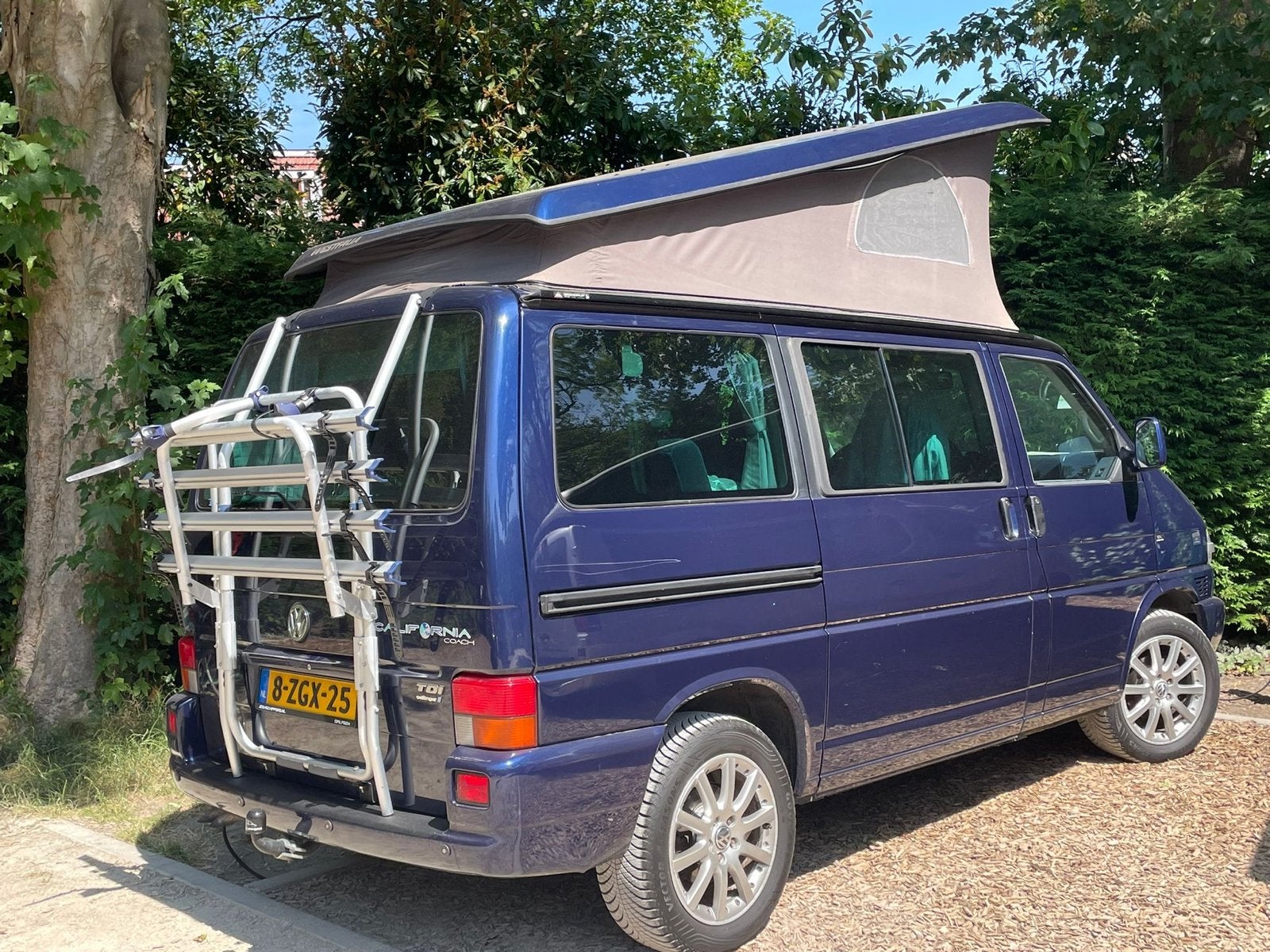 Volkswagen California T4 TDI Buscamper met hefdak, Caravans en Kamperen, Campers, Chemisch toilet, Volkswagen, Fietsendrager, Koelkast
