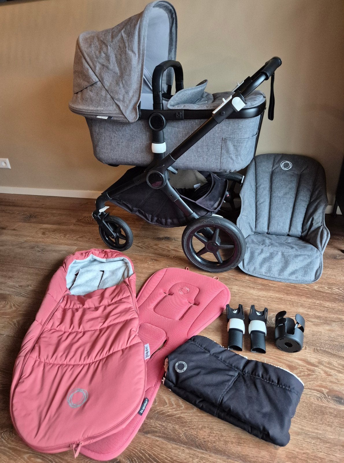 Bugaboo fox 2, grey melange met accessoires, Ophalen, Gebruikt, Combiwagen, Bugaboo