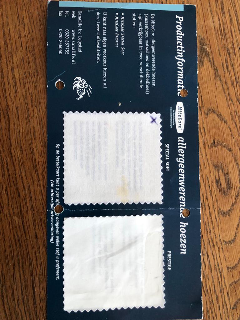 Mitecare anti-allergeen hoezen set (kussen, matras, dekbed), Ophalen, Gebruikt, Eenpersoons, Wit
