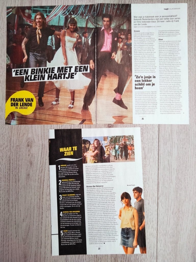Tijdschrift artikelen Grease film / musical, Verzamelen, Verzenden, Zo goed als nieuw, Boek, Tijdschrift of Artikel
