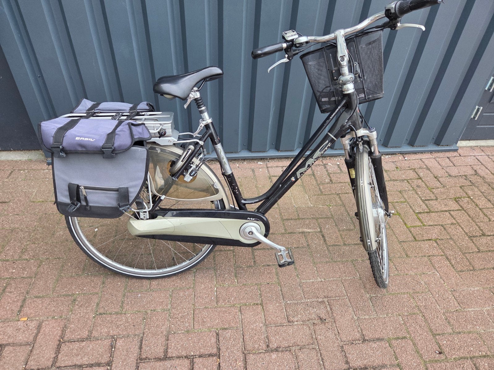 Mooie mc multicycle elektrische fiets met mand en fietstass, 47 tot 51 cm, Ophalen, Gebruikt, 30 tot 50 km per accu