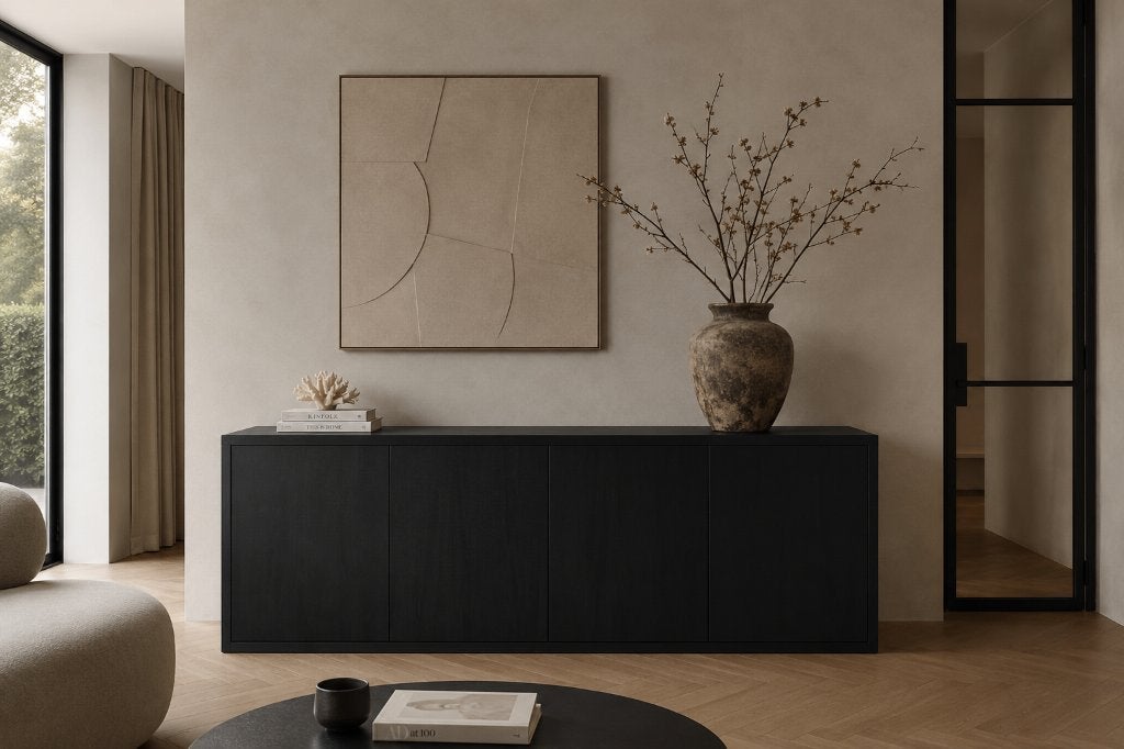 NIEUW | Dressoir van eikenfineer | Handgemaakt op maat, 150 tot 200 cm, Eikenhout, Nieuw, Ophalen of Verzenden
