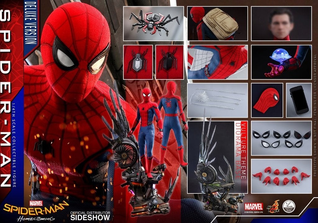 Hot Toys Spider-Man Homecoming Deluxe 1/4 Schaal (QS015), Ophalen, Zo goed als nieuw