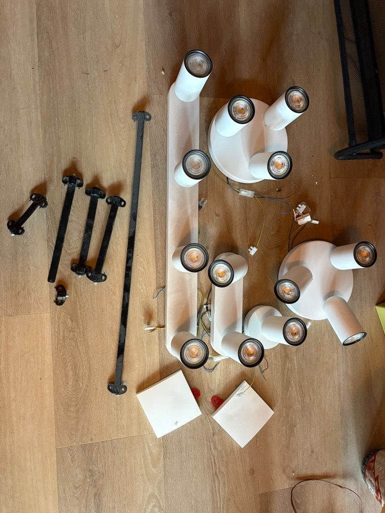 philips pongee spot set (inc lampen), Gebruikt, Dimbaar, Ophalen of Verzenden, LED