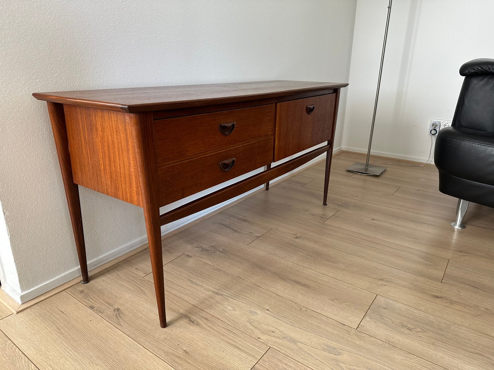 Teakhouten kaptafel Louis van Teeffelen voor WéBé, jaren 60, Ophalen, Gebruikt, Vintage, 25 tot 50 cm