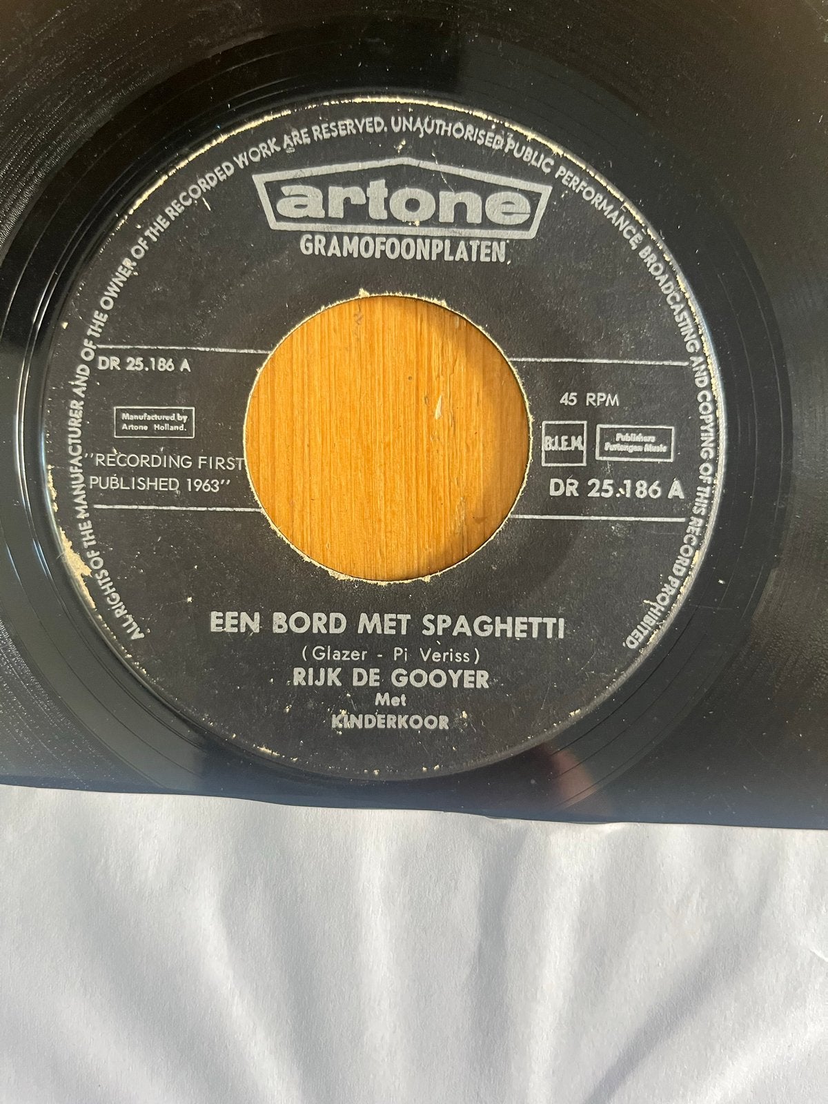 Rijk de Gooyer - Een Bord Met Spaghetti / We Gaan Naar Artis, Ophalen of Verzenden, Gebruikt, 7 inch, Nederlandstalig