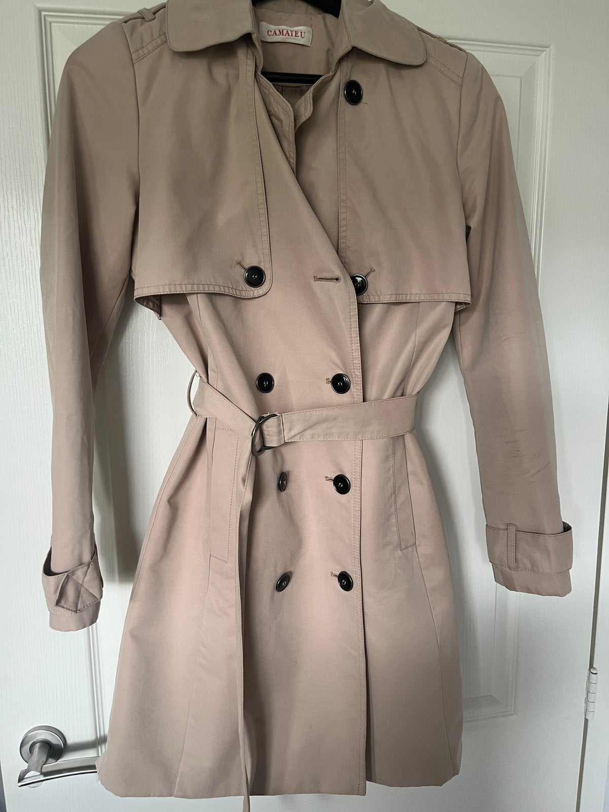 Trenchcoat beige, maat S (36), Ophalen of Verzenden, Zo goed als nieuw, Maat 36 (S), Beige