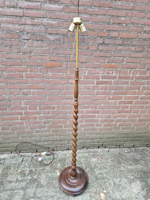 gedraaide houten vloerlamp vintage, Ophalen of Verzenden, 'T Olde Gre-j, Info@toldegrej.nl, Endepoelstraat 20f Didam