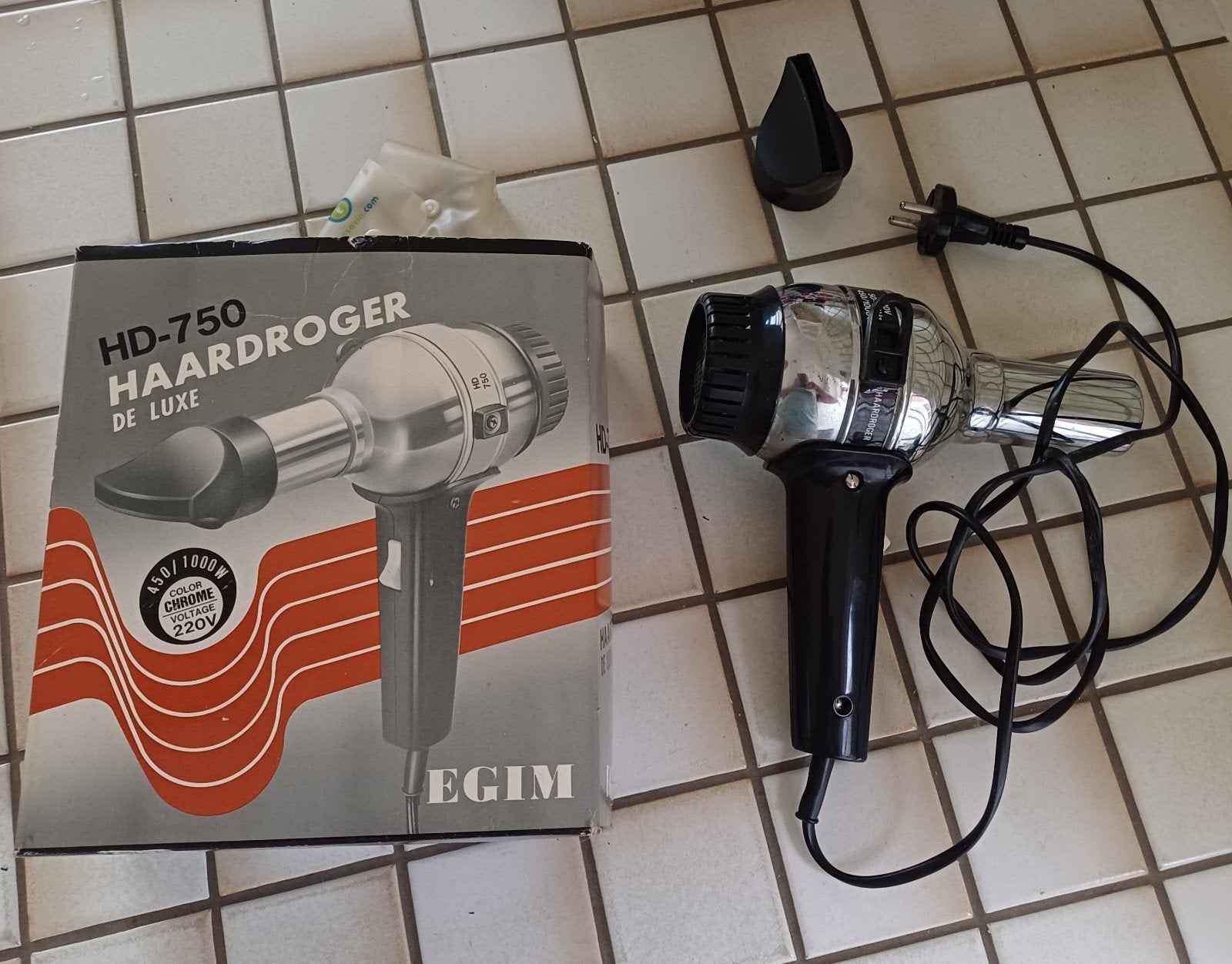 Vintage  EGIM HD 750 haardroger., Verzamelen, Ophalen of Verzenden, Huis en Inrichting
