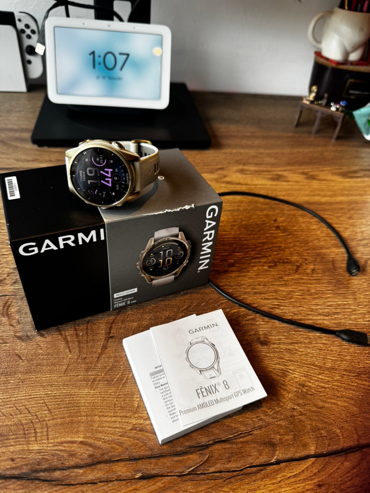 Garmin Fēnix 8 43mm AMOLED Sapphire + garantie en factuur, Ophalen of Verzenden, Zo goed als nieuw, Overige Merken, Geen optische zoom