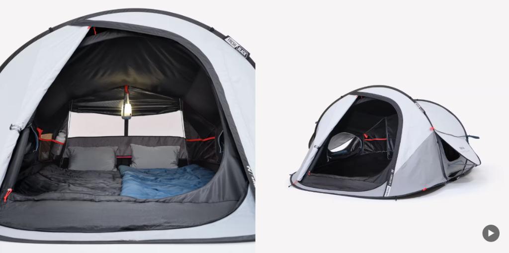 Quechua pop-up tent 2 personen, Caravans en Kamperen, Tenten, Ophalen, Zo goed als nieuw, Tot en met 2