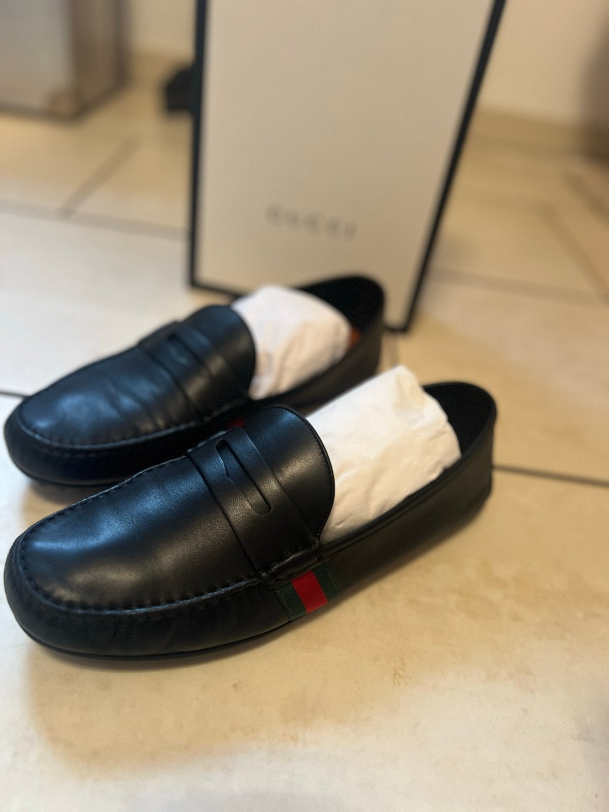 Originele Gucci loafers zwart maat 43 met doos en bon, Loafers, Zwart, Nieuw, Ophalen of Verzenden