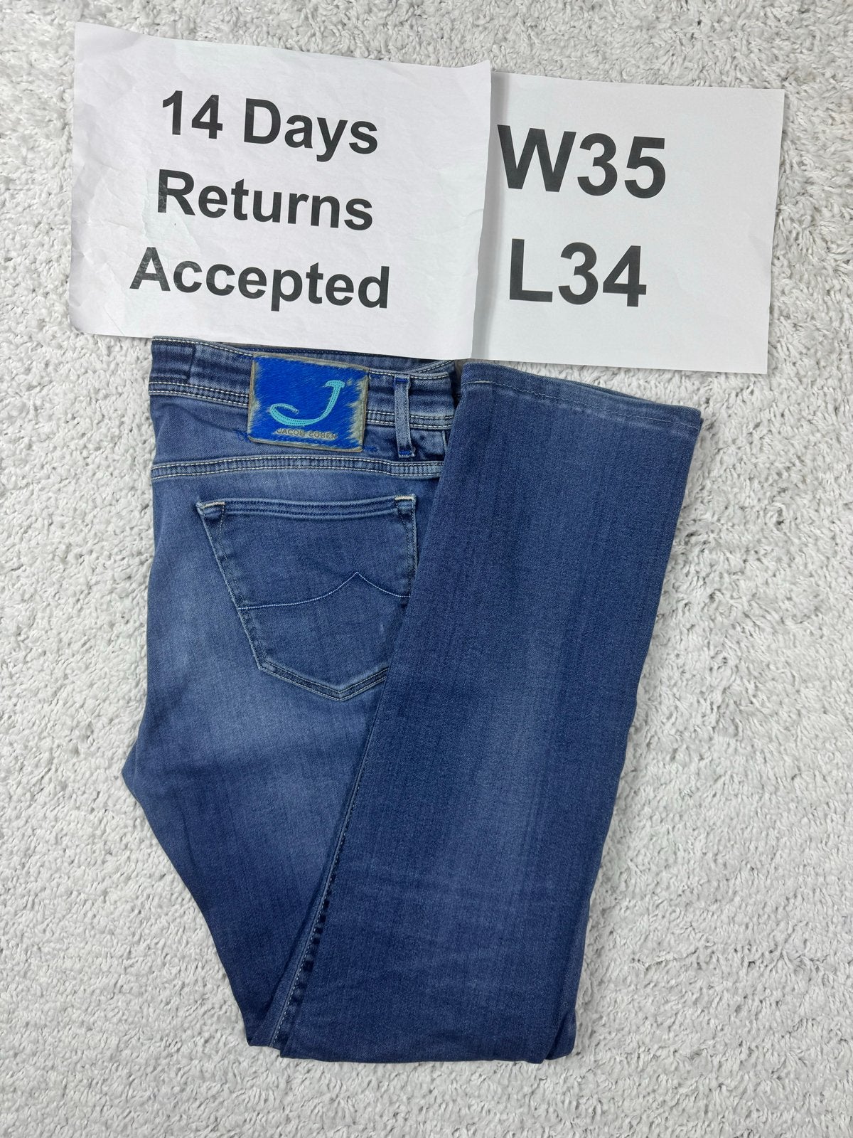 Jacob Cohën J620 Eduard Jeans Regular Fit Blauw W35 L34 3780, Blauw, Overige jeansmaten, Ophalen of Verzenden, H