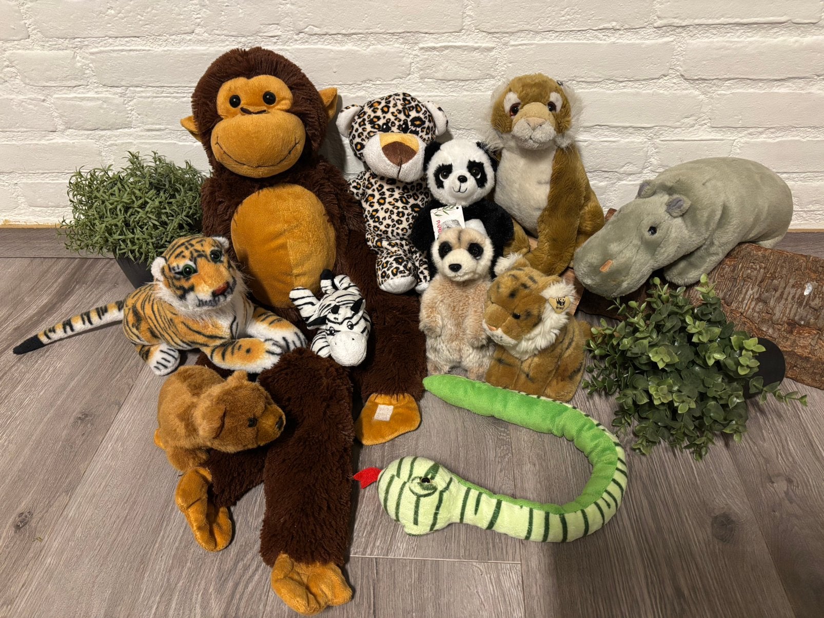 Set safari diverse/jungle wildlife knuffel dieren, Kinderen en Baby's, Speelgoed | Knuffels en Pluche, Overige karakters, Overige typen