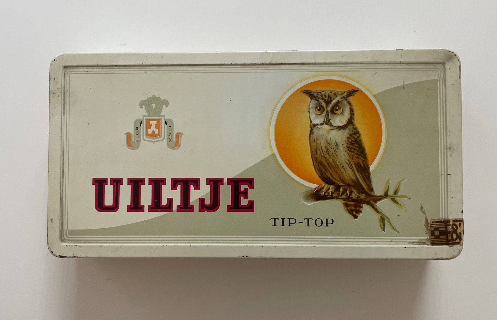 75 jaar oud blik Tip Top vintage sigarenblik UILTJE, Verzamelen, Blikken, Ophalen of Verzenden, Overige