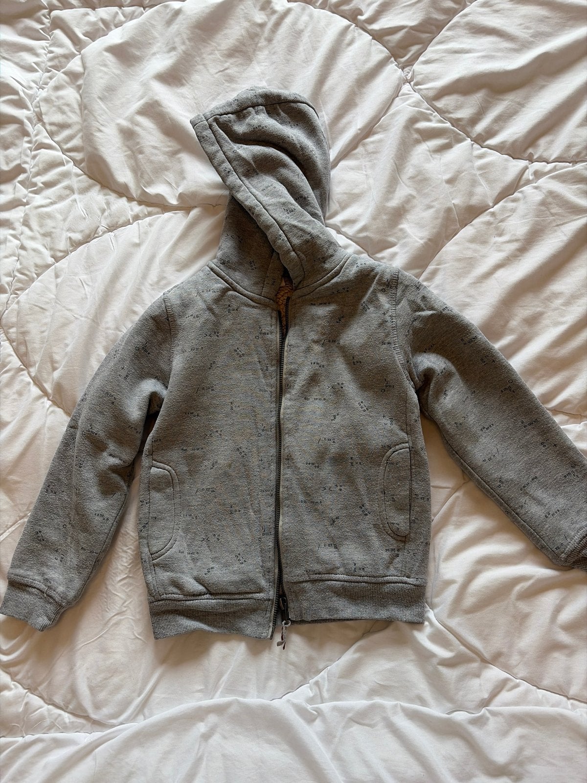 Hema Grijze Hoodie met Teddy Voering Maat 110/116, Ophalen of Verzenden, Gebruikt, Jongen of Meisje, Jas