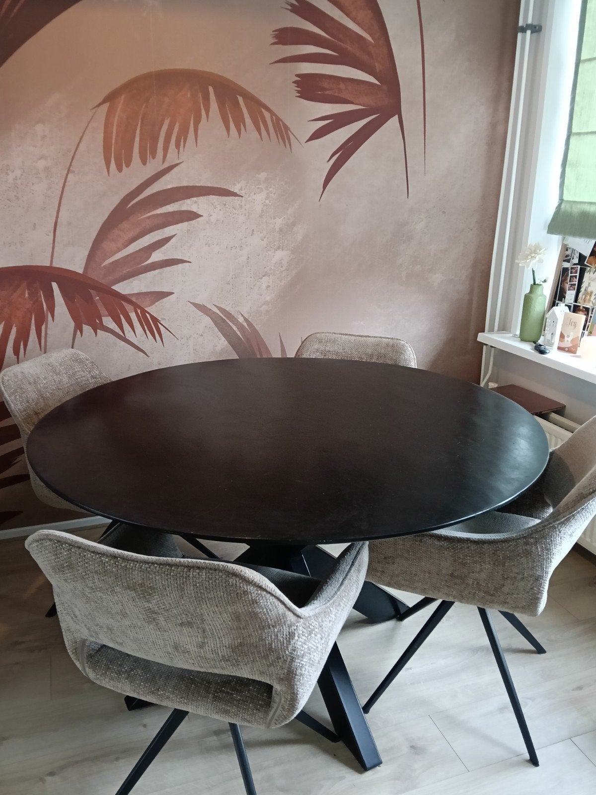 Ronde mangohouten eettafel 130 cm met houtolie, Huis en Inrichting, Tafels | Eettafels, Ophalen, Gebruikt, Rond, Overige houtsoorten