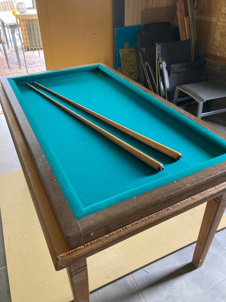 Tafelbiljart met twee keu's - Ideaal voor jeugdspelers, Ophalen, Gebruikt, Biljarttafel