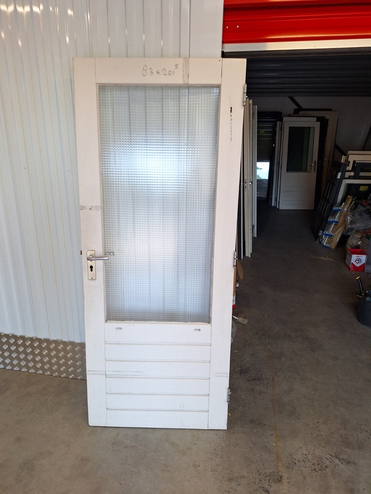 te koop schuurdeur, Ophalen, 200 tot 215 cm, Glas, Buitendeur