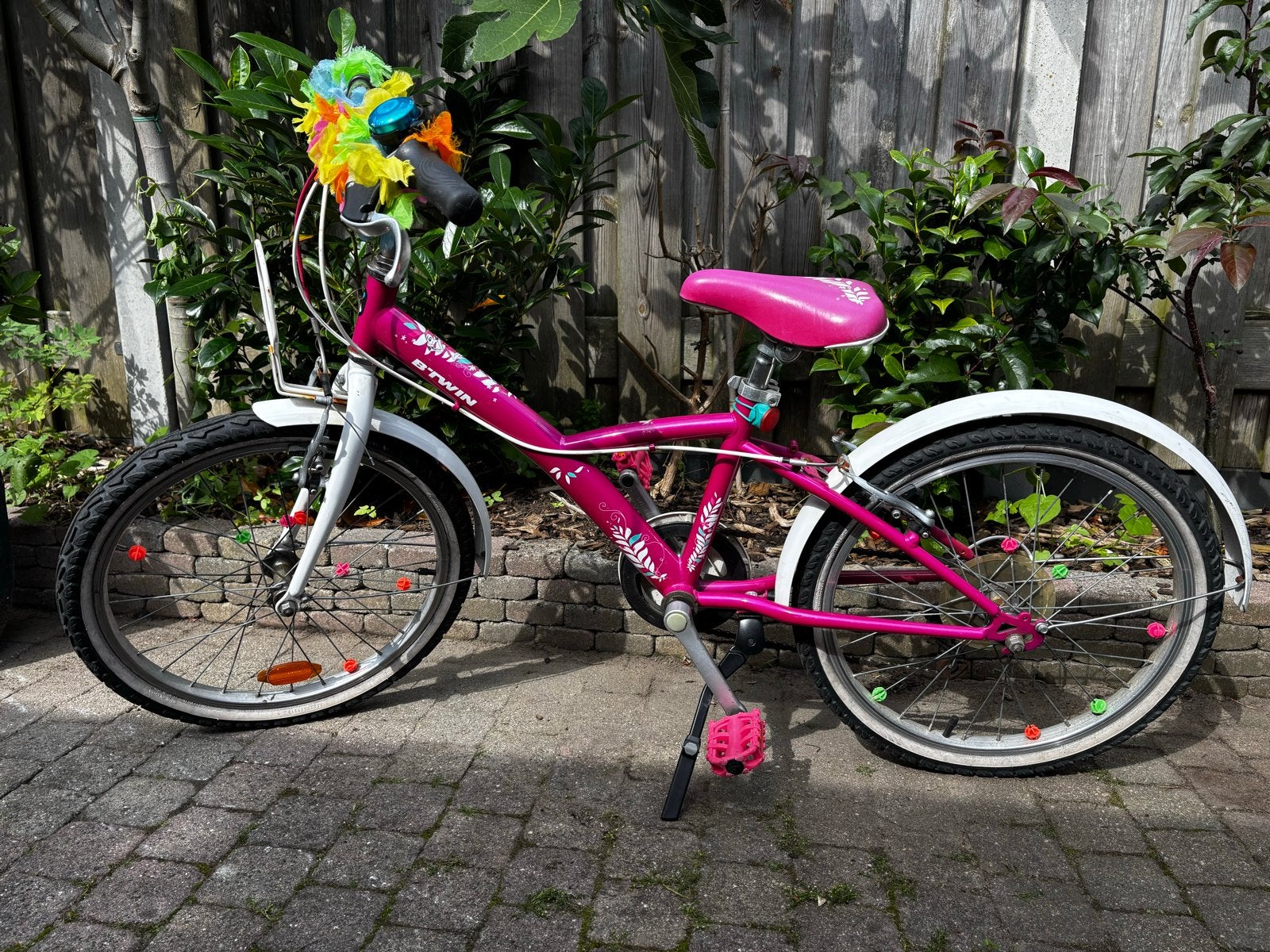 Decathlon B'Twin kinderfiets 20 inch - Roze, Ophalen, Gebruikt, Velgrem, 20 inch of meer