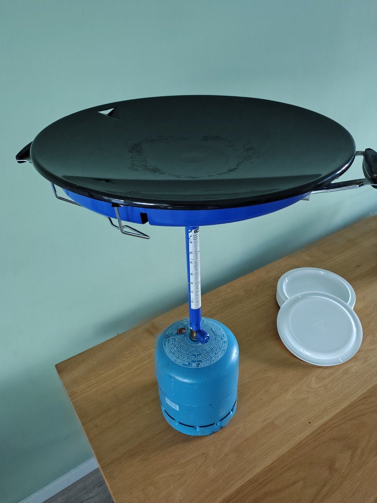 Skottelbraai met gasfles., Ophalen of Verzenden, Gebruikt, Campingaz
