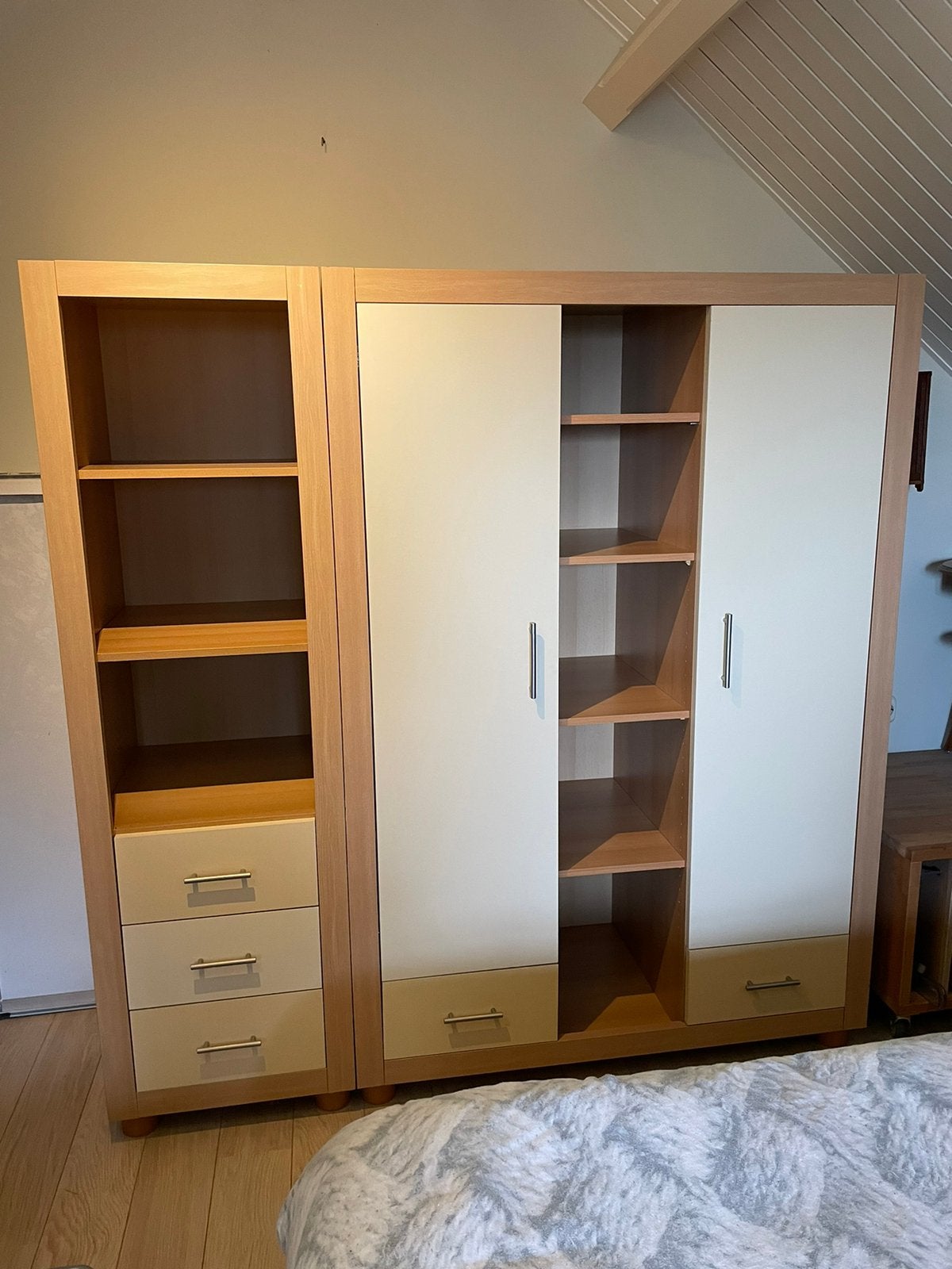 Kledingkast en (boeken)kast van degelijke kwaliteit, Ophalen, Gebruikt, 50 tot 70 cm, 105 cm of meer