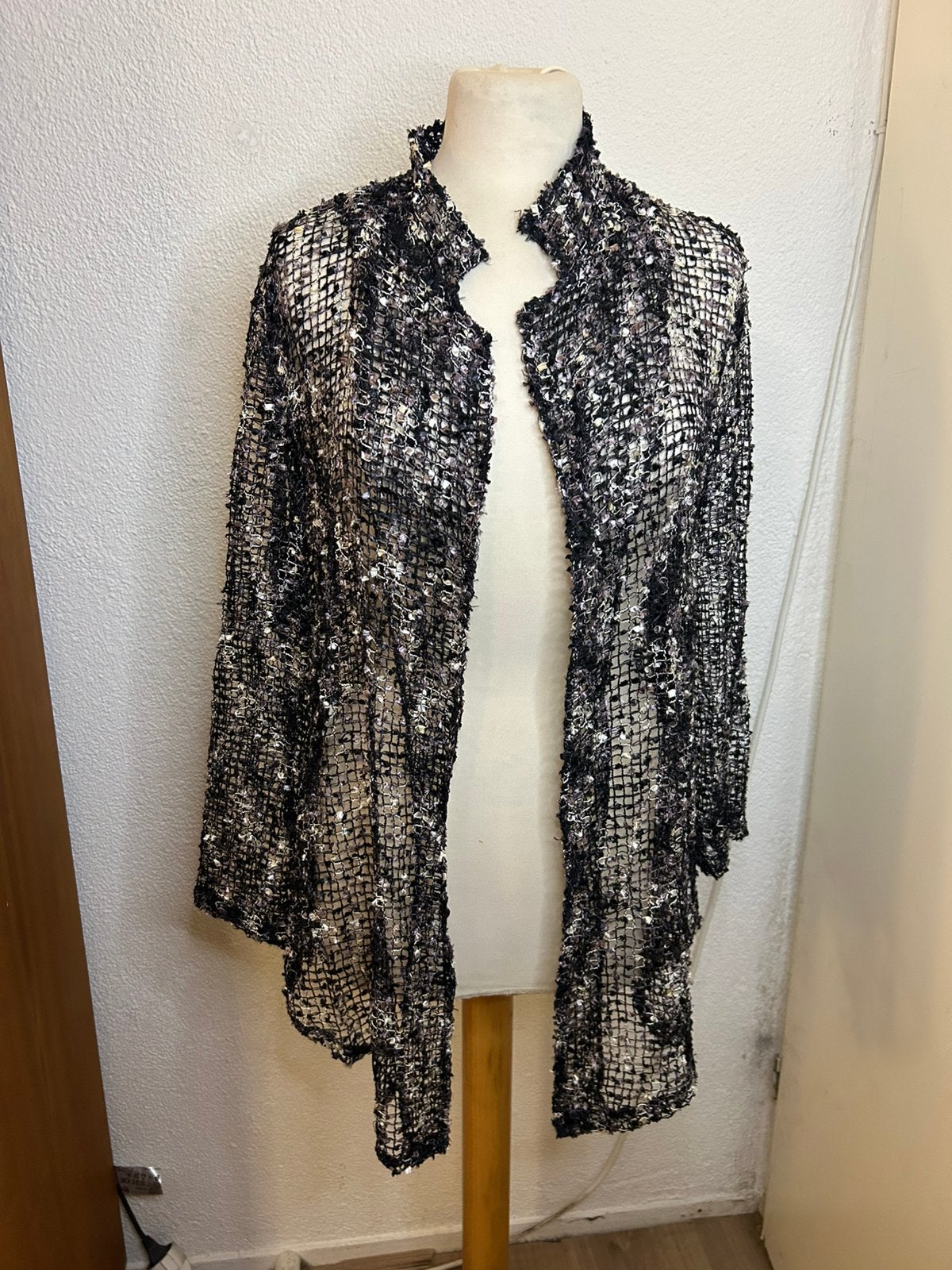 Gehaakt dames vestje | maat S/M | Y2K | stretch, Ophalen of Verzenden, Gedragen, Maat 36 (S), Zwart