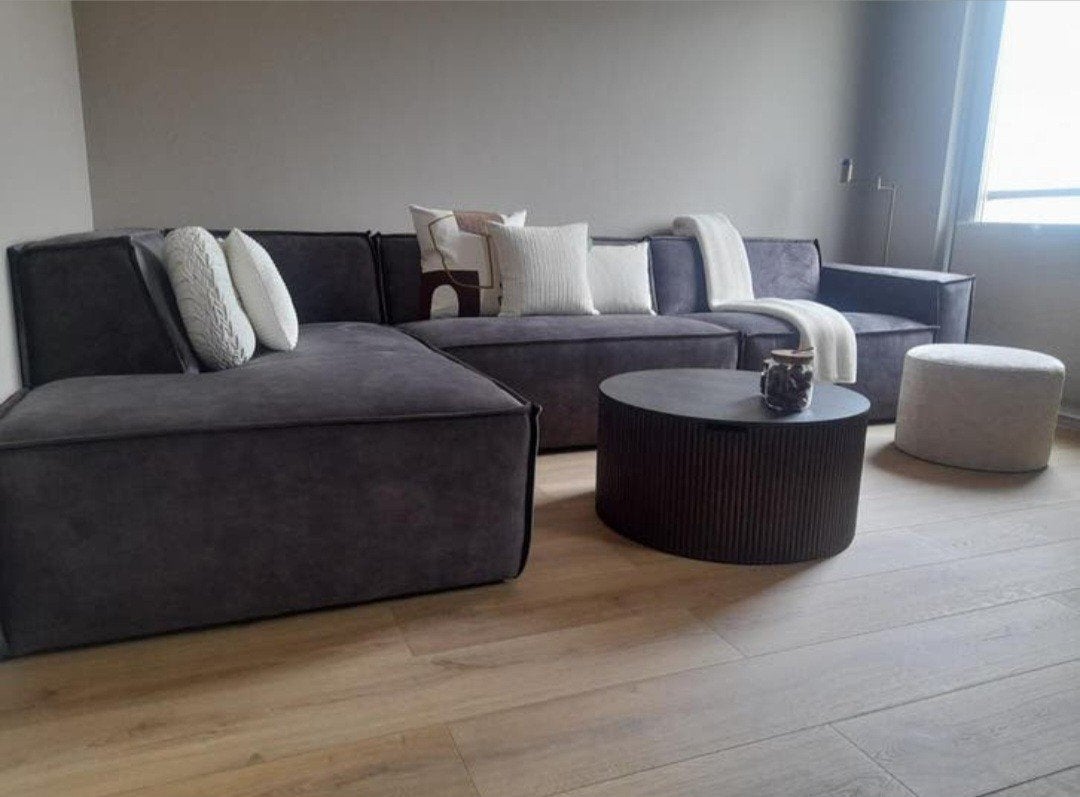 Rivièra Maison The Jagger Modulaire Bank - Grimaldi Grey, Ophalen, Zo goed als nieuw, Vierpersoons of meer, Stof