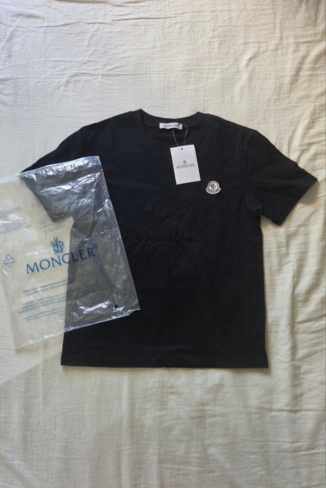 Moncler T-shirt Zwart Maat S - Nieuw met kaartjes, Moncler, Zwart, Nieuw, Ophalen of Verzenden