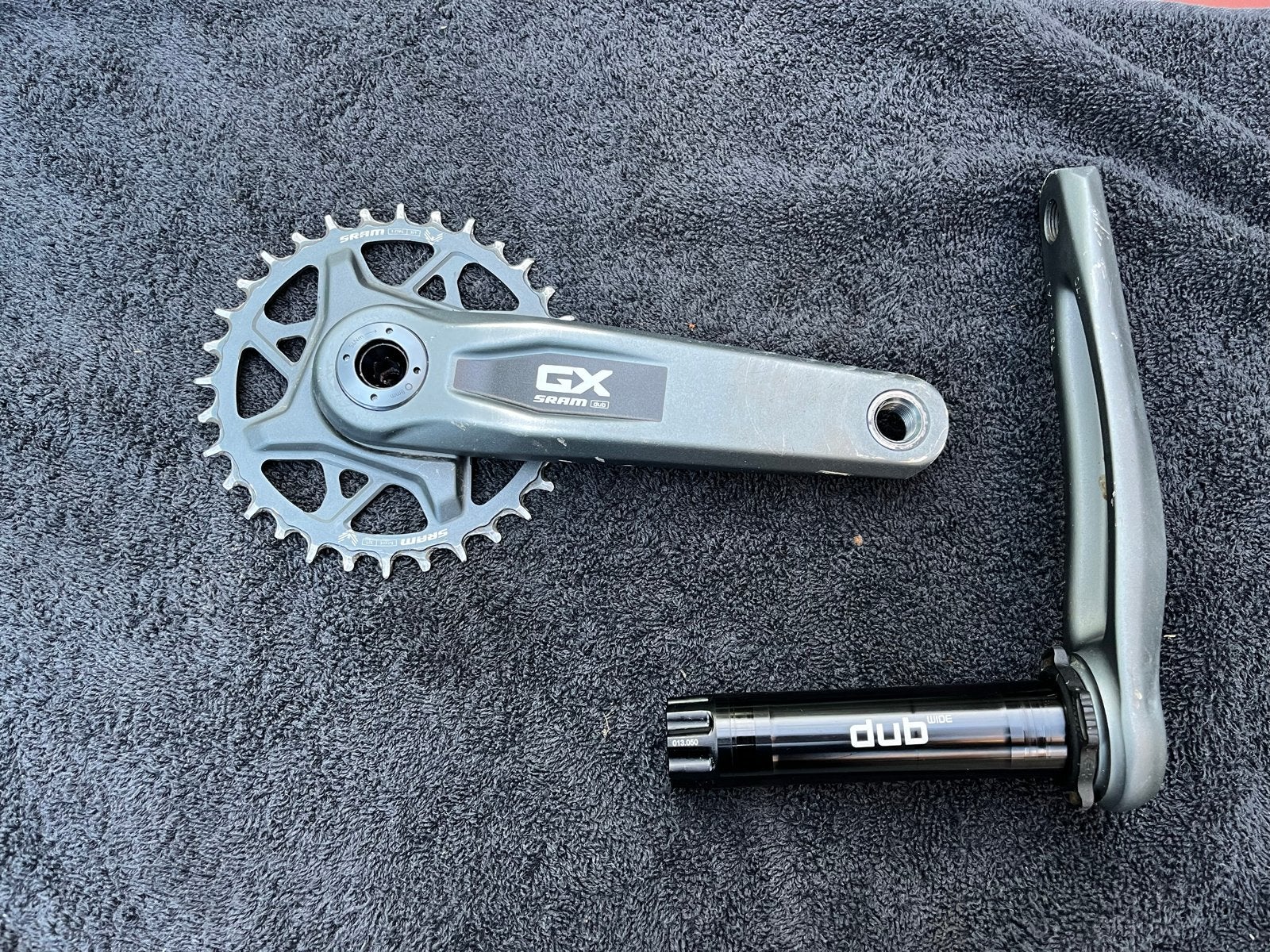 SRAM Transmission GX Crankstel 170mm met DUB trapas, Gebruikt, Aluminium, Mountainbike, Ophalen