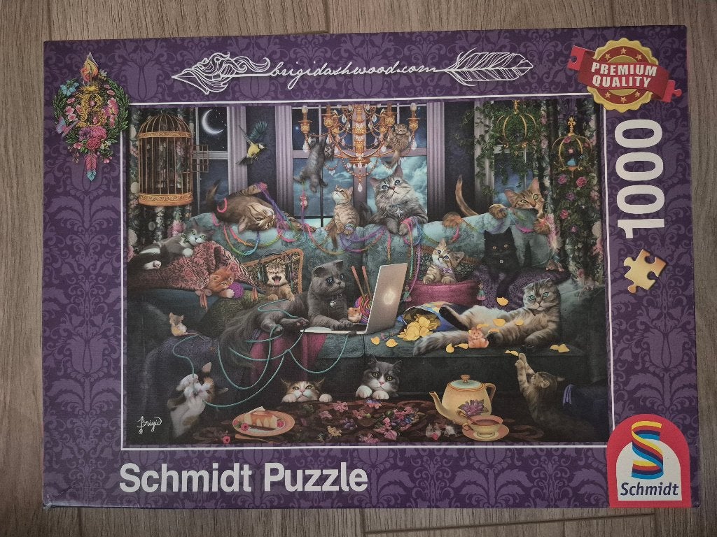 Schmidt puzzel 1000 stukjes - katten, Ophalen of Verzenden, 500 t/m 1500 stukjes, Gebruikt, Legpuzzel