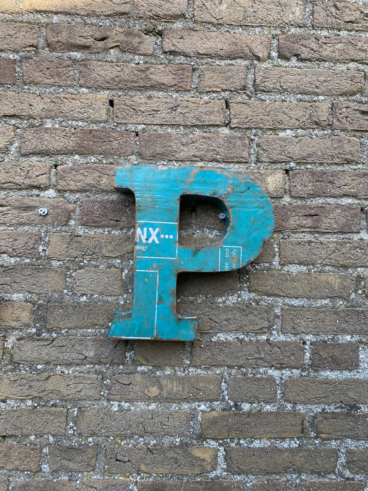 Decoratie letter P, Huis en Inrichting, Groen, Gebruikt, Ophalen of Verzenden, Metaal