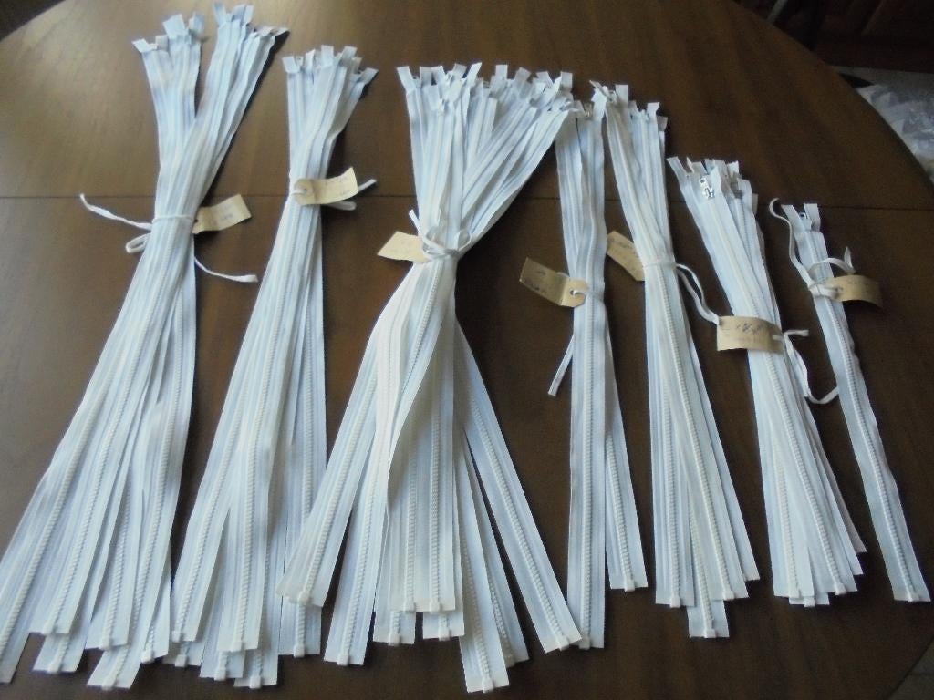 Blok ritsen wit div lengtes, Ophalen of Verzenden, Nieuw, Rits of Sluiting