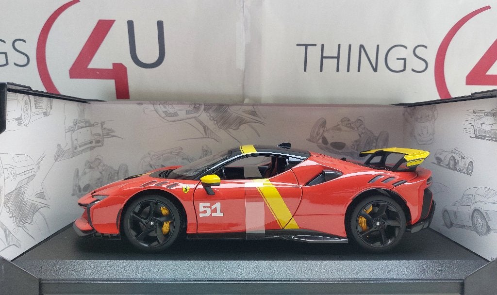 Bburago 1:18 Ferrari SF90 XX Stradale 2024 rood/geel/zwart, Hobby en Vrije tijd, Modelauto's | 1:18, Ophalen of Verzenden, Nieuw
