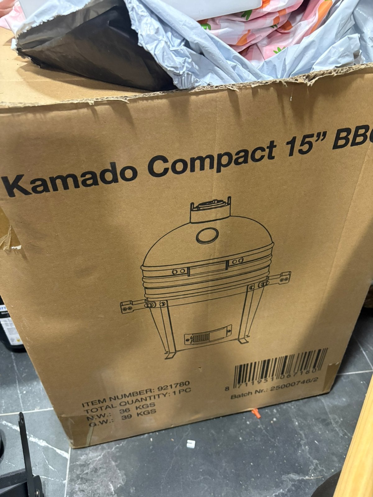 Kamado bbq compact 15 inch, Ophalen, Zo goed als nieuw